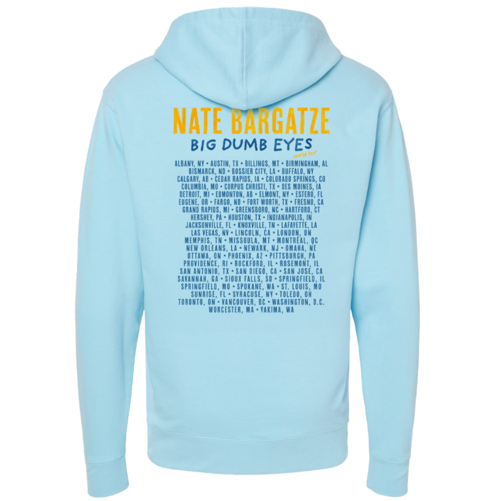 Big Dumb Eyes Tour Aqua Blue Pullover Hoodie