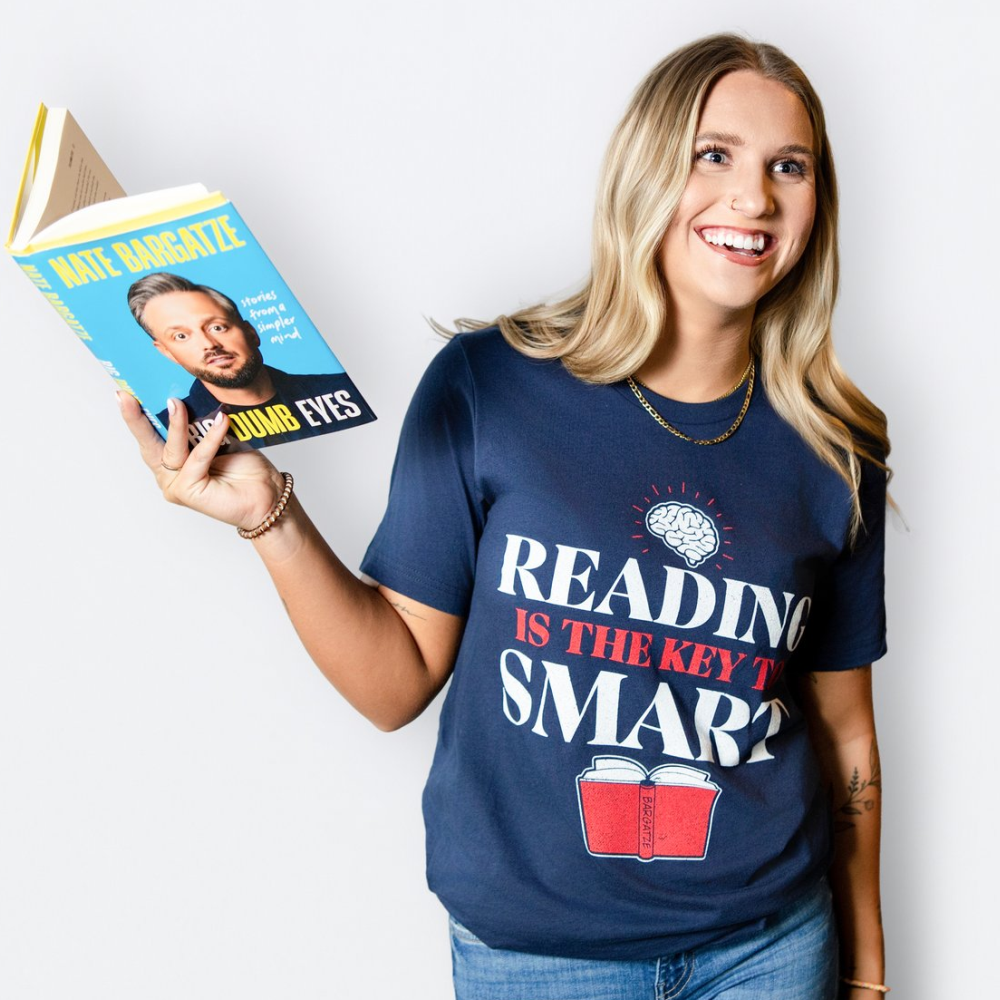 Reading is the Key To Smart Navy Tee
