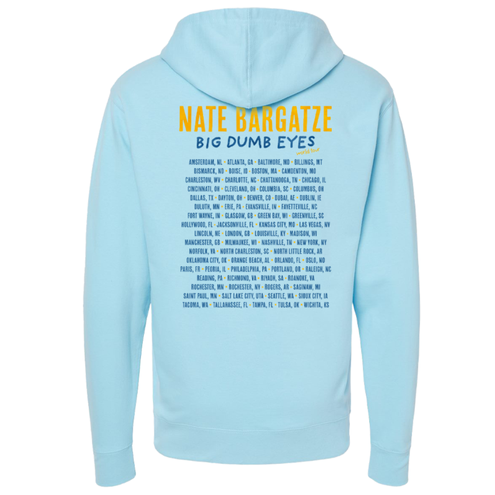 Big Dumb Eyes Tour Aqua Blue Pullover Hoodie