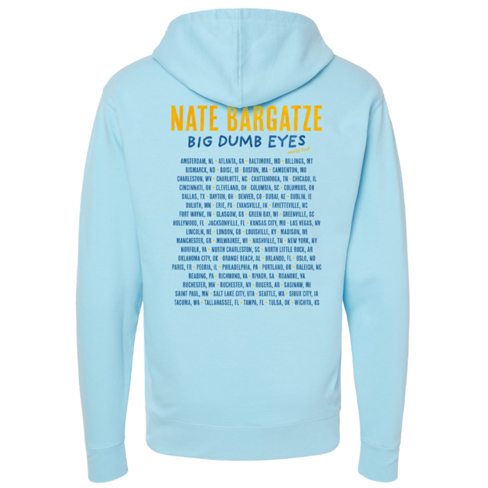 Big Dumb Eyes Tour Aqua Blue Pullover Hoodie